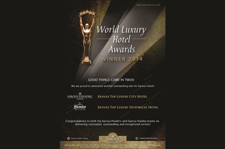 Sarova's Double Win at World Luxury Hotel Awards 2014